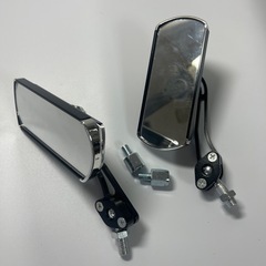 サイドミラー バックミラー バイク用 汎用 取付簡単　ブラックの画像