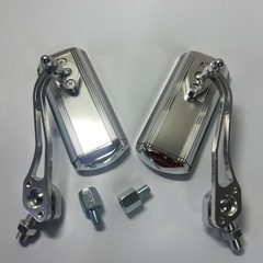サイドミラー バックミラー バイク用 汎用 取付簡単　シルバーの画像