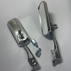 サイドミラー バックミラー バイク用 汎用 取付簡単　シルバー