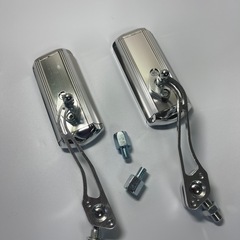 サイドミラー バックミラー バイク用 汎用 取付簡単　シルバーの画像