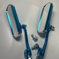 サイドミラー バックミラー バイク用 汎用 取付簡単　ブルーの画像