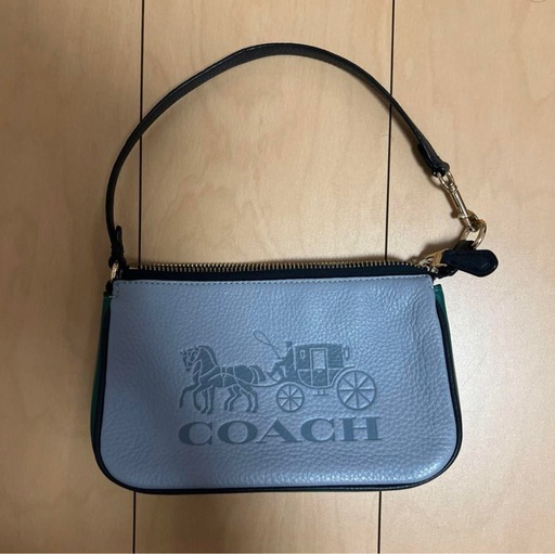coach ハンドバッグ　馬車ロゴ　バイカラー　レザー　C5579