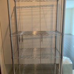 【引取り先決定しました】メタルラック　スチールラック　棚板5枚　...