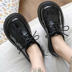 【OKUOKU　0909】厚底　レースアップローファー　oku-...