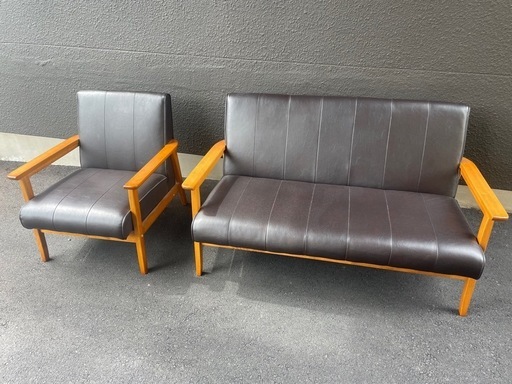 ※ 受付終了レザーソファー　二人掛け　1人掛け