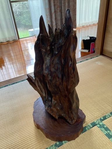 ①屋久杉　置物　オブジェ
