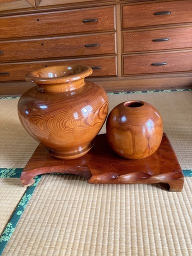 ⑥屋久杉 壺 置物 オブジェ セット