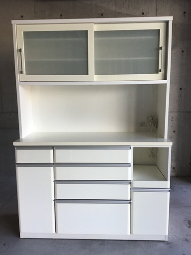 ●販売終了●※値下げしました※    レンジボード　レンジ台　食器棚　ホワイト　白 中古品