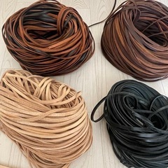 プローブメンテナンス交換用　革紐 クラフト　幅5mm厚2㎜　ベージュ10mの画像