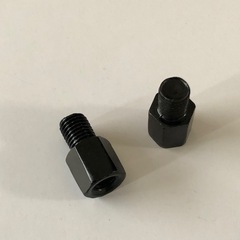 バイク用 ミラー 変換アダプター正 8mmから正10mm 2個セットブラックの画像