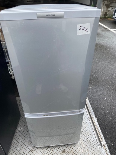 NO 502 福岡市内配送設置無料✨　三菱冷蔵庫 ピュアシルバー 146L 右開き MR-P15T-S