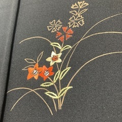 【新品未使用・しつけ糸付】アンティーク　黒絵羽織の画像