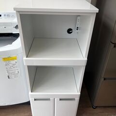 【レガストック江東店】鏡面ホワイト レンジ台 幅49cm Nアク...