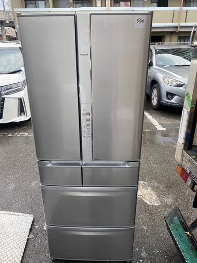 NO 504 福岡市内配送設置無料✨　日立 HITACHI 冷蔵庫（475L・ハイブライトステンレス）真空チルドSプレミアム R-SF48ZM-SH