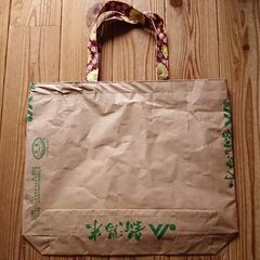 ハンドメイド 米袋バッグ 新潟米 米袋リメイク エコバッグの画像