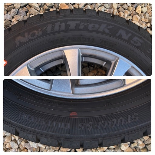 155/65 R14　スタッドレスタイヤ、アルミホイール付 4本セット
