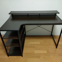 パソコンデスク L字 120cm 3段ラック付