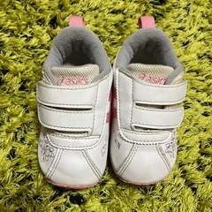 【美品】アシックス13センチ　ミニーマウス革の靴】
