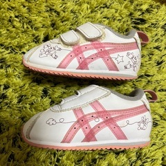 【美品】アシックス13センチ　ミニーマウス革の靴】の画像
