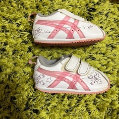 【美品】アシックス13センチ　ミニーマウス革の靴】の画像