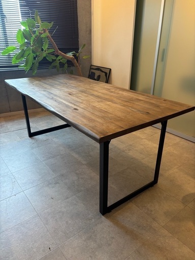 【東京都三鷹市/引き取り】ダイニングテーブル 180 6人掛け 天然木 無垢