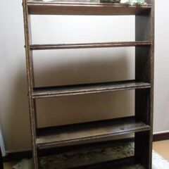 ◆昭和レトロ　本棚　天然木　経年変化あり H115cm×W73c...