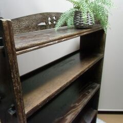 ◆昭和レトロ　本棚　天然木　経年変化あり H115cm×W73cm×D20cm◆の画像