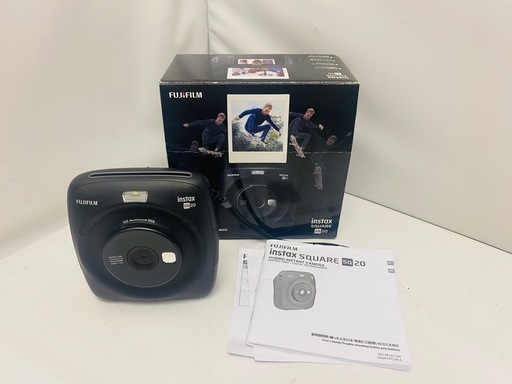 FUJIFILM 富士フィルム チェキ instax SQUARE SQ20 フィルムカメラ フィルム付 箱 ブラック 写真 フォト 【中古品】
