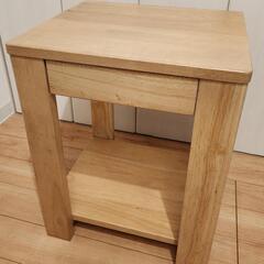 サイドテーブル 【完成品】木製 ナチュラル 引出し付 2段