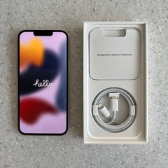 iPhone 13 128GB ピンク SIMフリー 本体+充電ケーブル+箱の画像