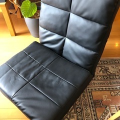 【美品】3way 黒の合皮ハイバック座椅子　ソファ　ベッドにも