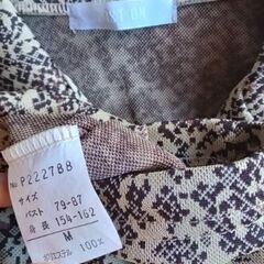 FIRST ON 蛇柄 薄い黄土色のシャツジャケット 長袖 Mサイズの画像