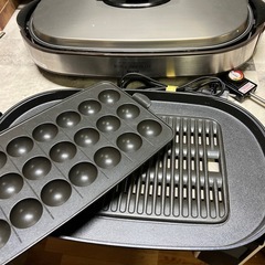 サンヨー　3WAYホットプレート　HPS-MW3　　通電OK　収納ホルダー付き　たこ焼き　平面/焼肉プレート　調理器具 SANYOの画像