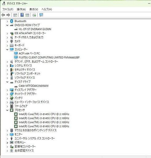 富士通 LIFEBOOK A579/CX i3 8145U 16GB SSD250GB