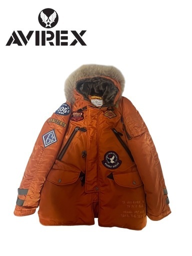 【美品】 AVIREX N-3B  オレンジ　ワッペン付き　アヴィレックス