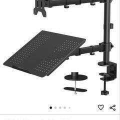 HUANUOノートパソコンアーム 2in1 モニター/ディスプレイアーム 13~27インチ対応 耐荷重10kg 15.6インチまで PCスタンドアーム VESA100 *100mm 多角度調節 ケーブル収納の画像