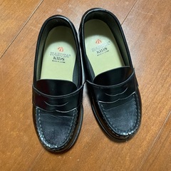 ハルタ　ローファー　小学生　黒　革靴　19センチ
