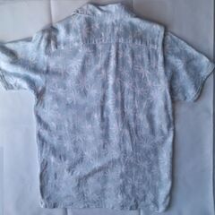 SEVENDAYS SUNDAY 薄水色アロハシャツ ヤシ柄 半袖 Lサイズの画像