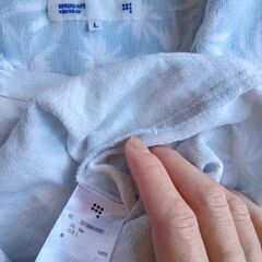 SEVENDAYS SUNDAY 薄水色アロハシャツ ヤシ柄 半袖 Lサイズの画像