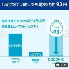 ここ冷え　ココヒエ 値下げしました⭐️新品未使用⭐️ 省エネ小型クーラー　扇風機の画像