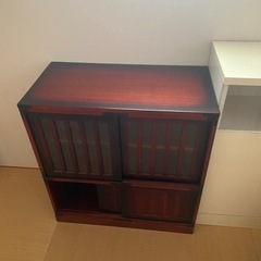 木製　和風　水屋　戸棚　収納棚　食器棚　キャビネット　民芸調　格...