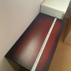 木製　和風　水屋　戸棚　収納棚　食器棚　キャビネット　民芸調　格子デザイン　引戸収納の画像