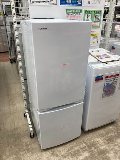未使用 高年式TOSHIBA トウシバ 東芝 153L冷蔵庫GR-U15BS 2023年製セミマットホワイト3543