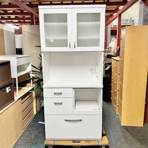 激安‼️21年製ニトリホワイトキッチンボード幅80cmA0253