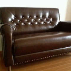 ヴィンテージ風 レザーソファ 2人掛け