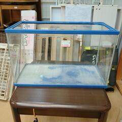 水槽☆60㎝サイズ・青縁、キズ等多い、淡水魚、熱帯魚、観賞用、水漏れなし【浜村鹿野温泉ICから3分 買取本舗 宮本リサイクル 営業時間9～19時 定休日水曜のみ←連絡できませんm(_ _)m】の画像