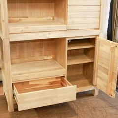 《売約済》【武蔵小山店】 unico ウニコ  MANOA マノア アカシア材 キッチンボード キッチンシェルフ システムキッチンボード 食器棚 シャビー 北欧 大容量 廃盤品　定価約15万 の画像