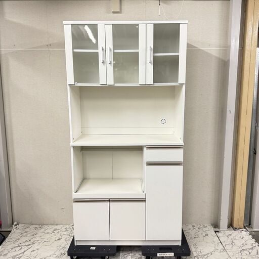 19828 NITORI 3枚ガラス扉 キッチンボード ◇大阪市内・東大阪市他