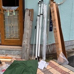 つっぱりオーニングテント、グリーン中古美品の画像