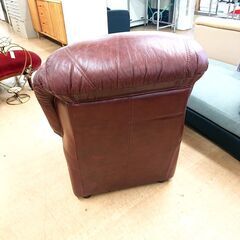 アンティーク ソファ 1人掛け 牛革 レザー チェアの画像